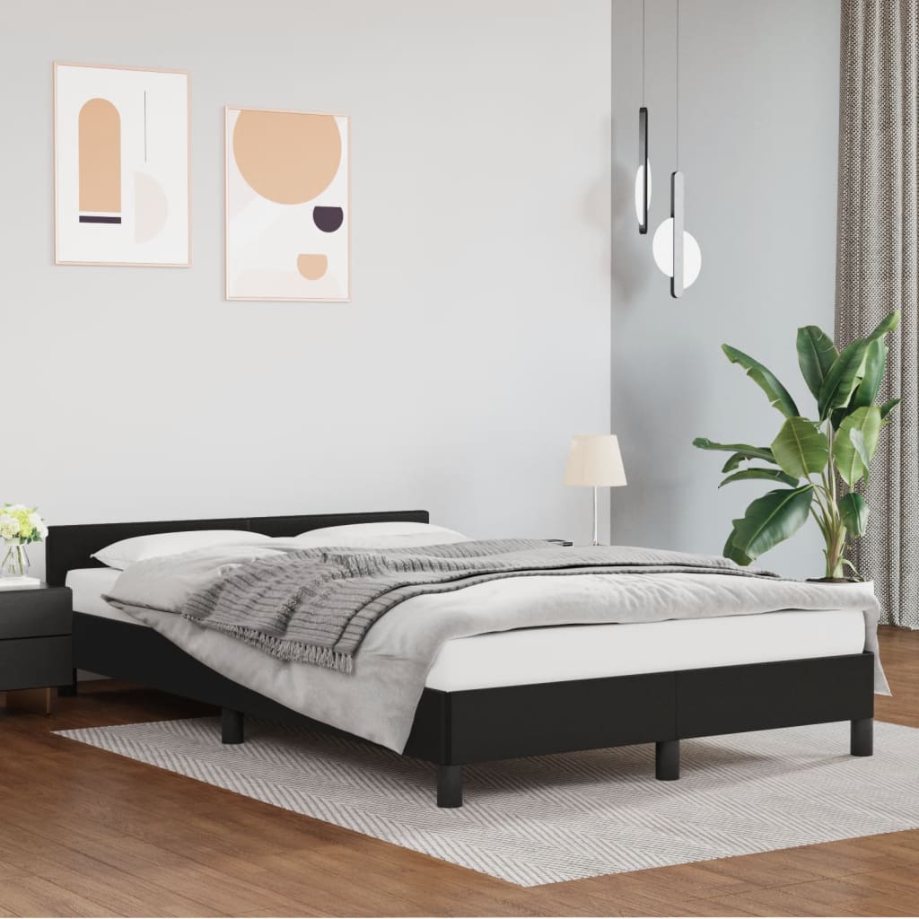 vidaXL sengeramme uden madras 120x190 cm kunstlæder enkeltseng sort