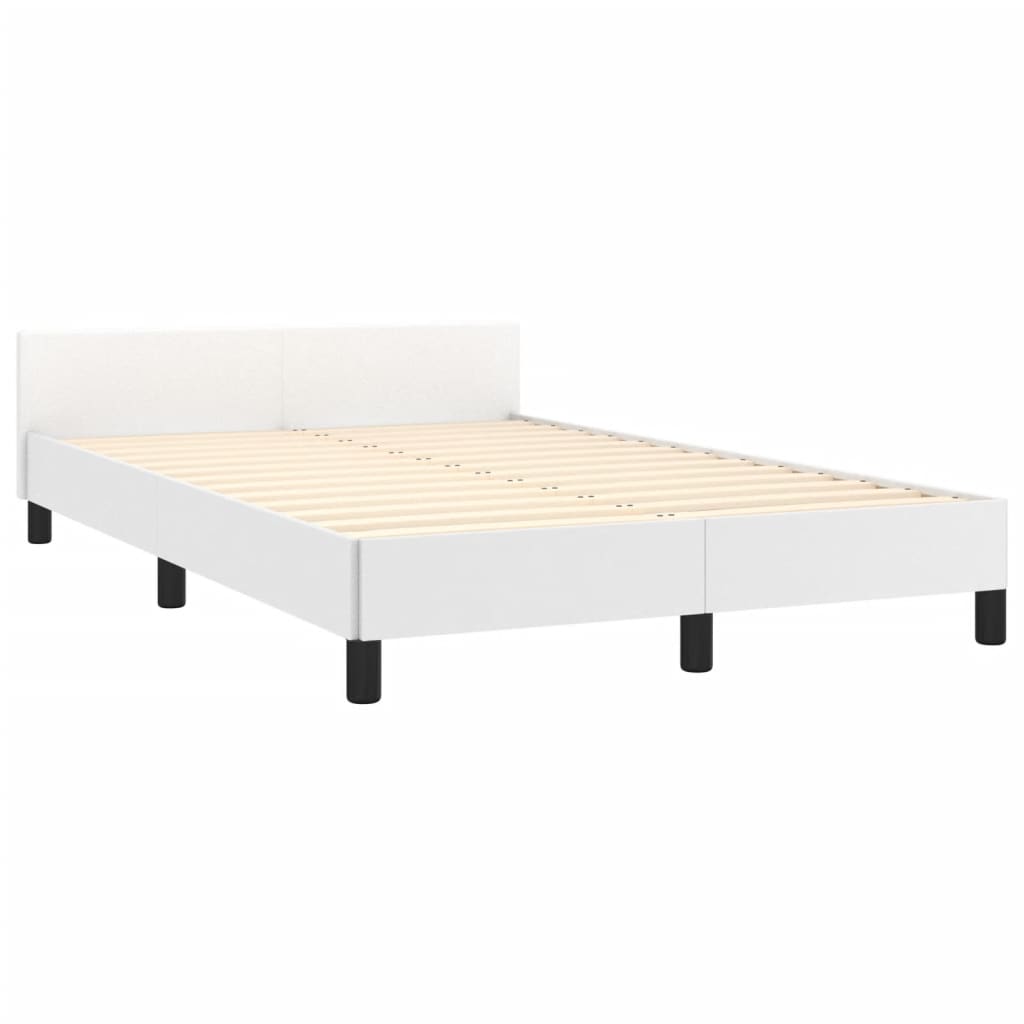 vidaXL Bedframe zonder matras 120x190 cm kunstleer wit afbeelding