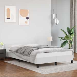 Posteljni okvir brez vzmetnice bela 120x190 cm umetno usnje