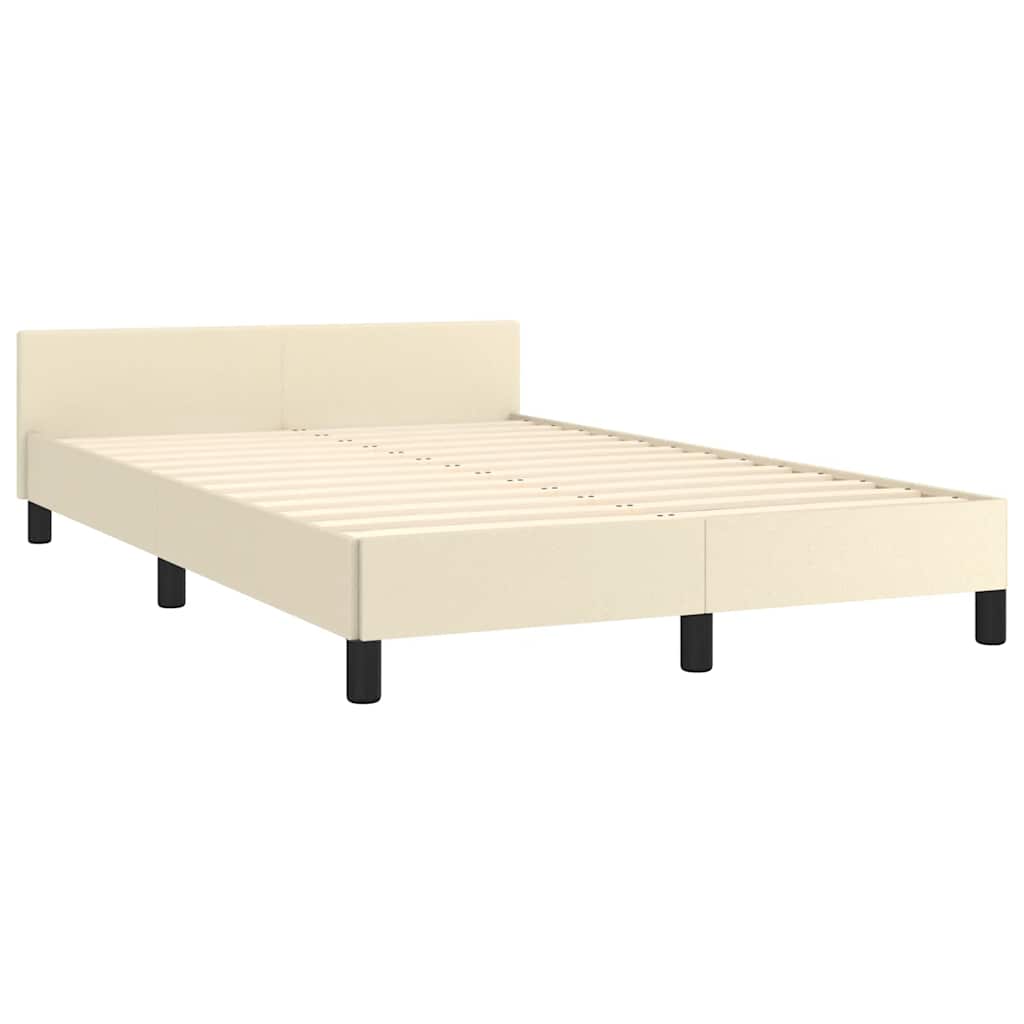 vidaXL Bedframe zonder matras 120x190 cm kunstleer crème afbeelding