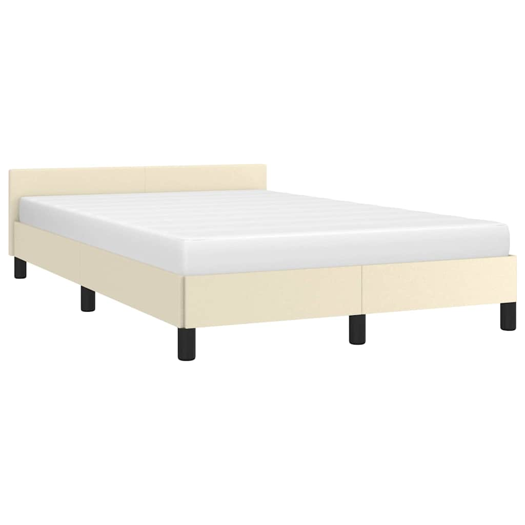 vidaXL Cadru de pat fără saltea cremă 120x190 cm piele artificială