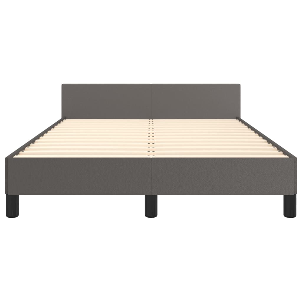 vidaXL Bedframe zonder matras 120x190 cm kunstleer grijs, foto 4