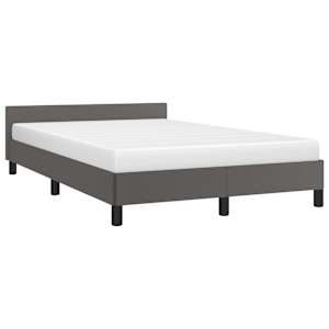 Rám postele bez matrace šedý 120x190 cm umělá kůže - obrázek 4