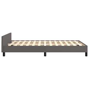 Rám postele bez matrace šedý 120x190 cm umělá kůže - obrázek 6