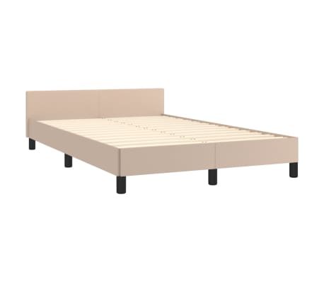 vidaXL Bedframe zonder matras 120x190 cm kunstleer cappuccinokleurig