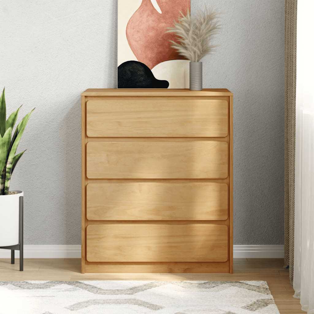 vidaXL Schubladenschrank SAUDA Eiche-Optik 76,5x39x91 cm Massivholz