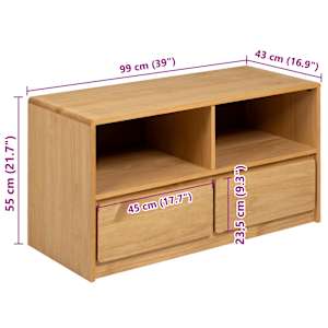 TV skříňka SAUDA 99 x 43 x 55 cm masivní borové dřevo - obrázek 8
