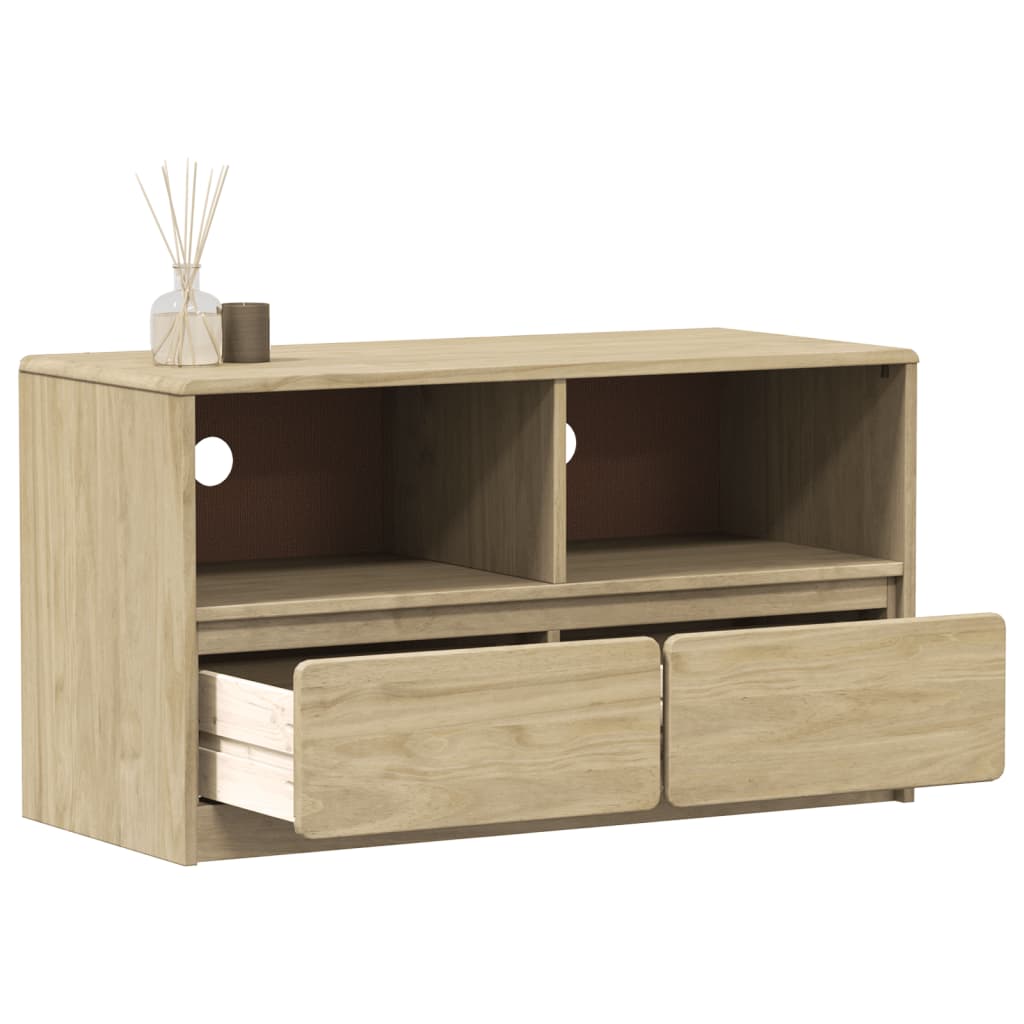 vidaXL TV-Schrank SAUDA Eiche-Optik 99x43x55 cm Massivholz Kiefer