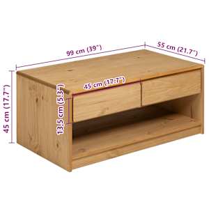 Konferenční stolek SAUDA dub 99 x 55 x 45 cm masivní borovice - obrázek 8