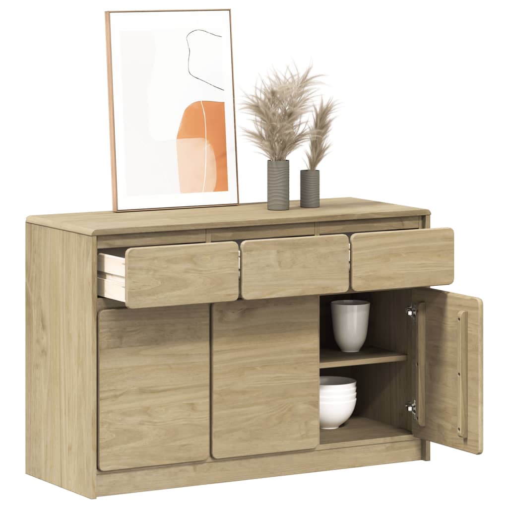 vidaXL Sideboard SAUDA Eiche-Optik 114x43x75,5 cm Kiefernholz