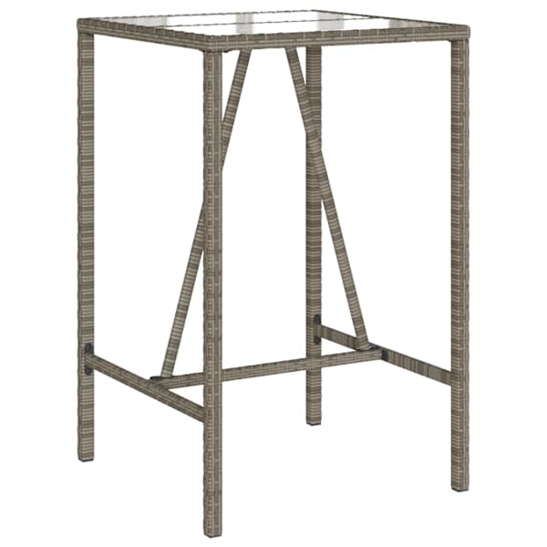 vidaXL &otilde;ue baarilaud, hall, 70 x 70 x 110 cm, pol&uuml;rotang