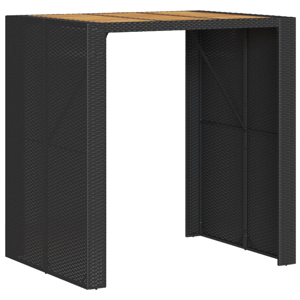 vidaXL Zahradní barový stůl s akáciovou deskou černý 105 x 80 x 110 cm
