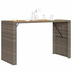 Zahradní barový stůl s akáciovou deskou šedý 185 x 80 x 110 cm - obrázek 4