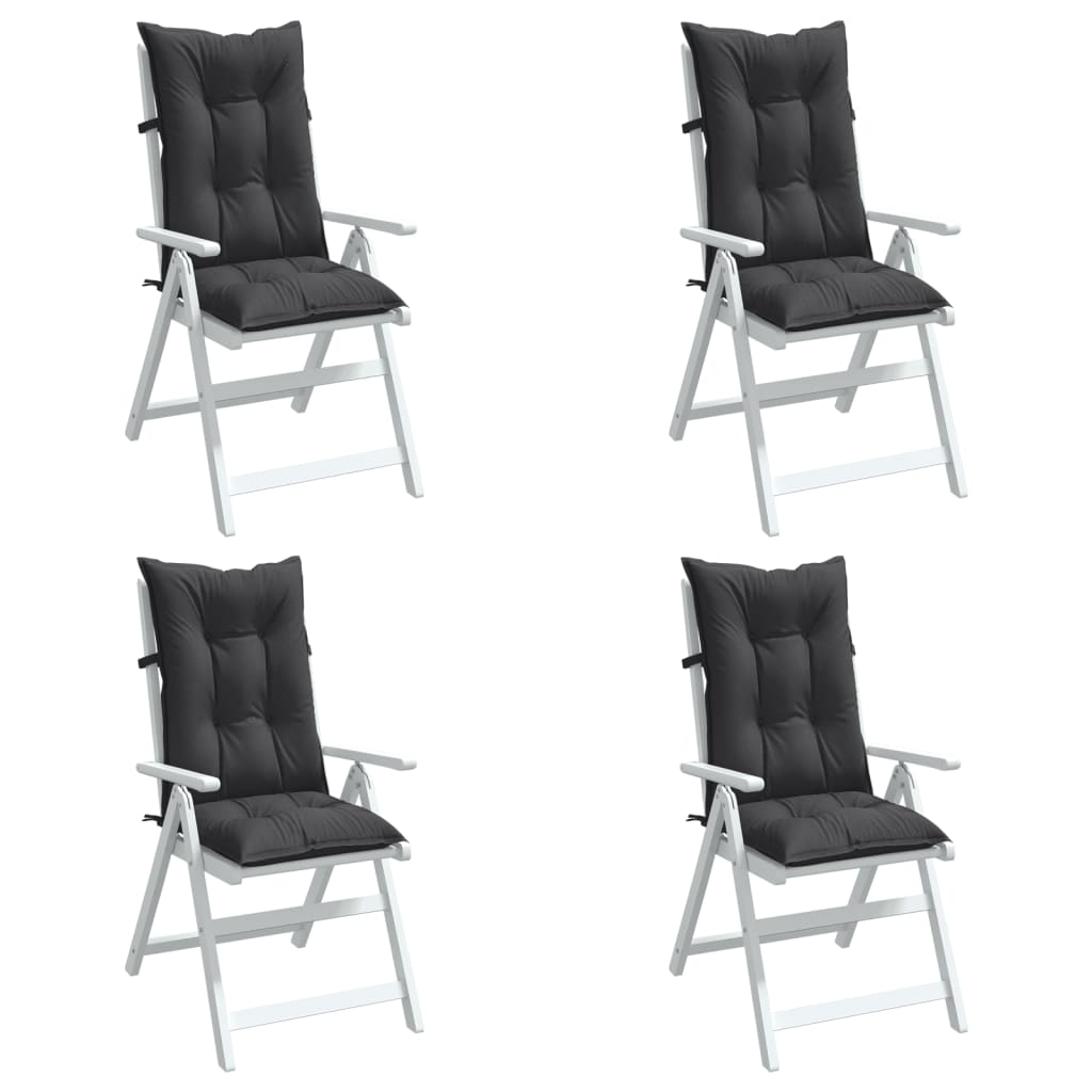 vidaXL Perne scaun cu spătar înalt, 4 buc. antracit 120x50x7 cm textil