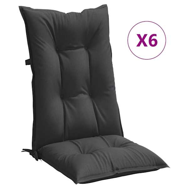 vidaXL k&otilde;rge seljatoega toolipadjad 6 tk 120x50x7 cm, kangas