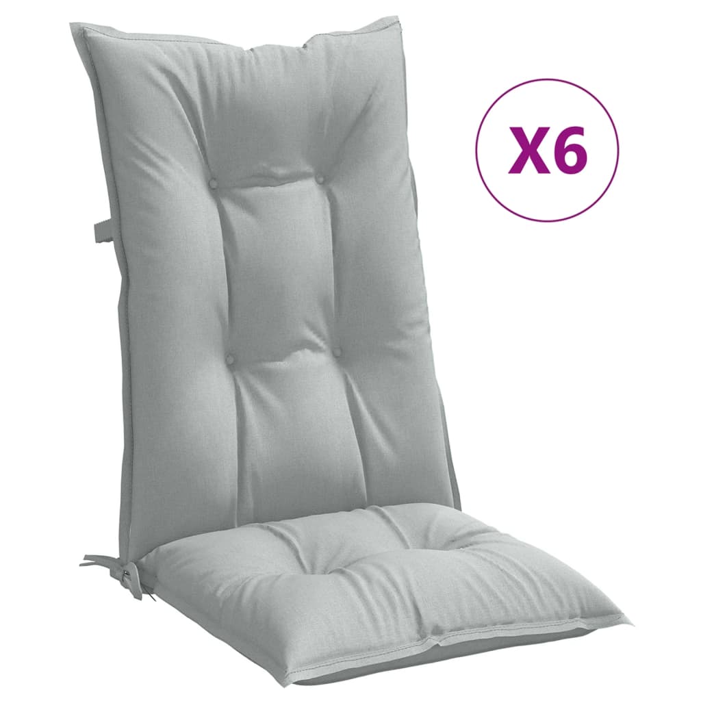 Thumbnail - vidaXL Hochlehner-Auflagen 6 Stk. Melange Hellgrau 120x50x7 cm Stoff