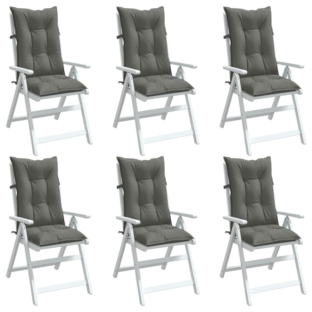 vidaXL Perne scaun cu spătar înalt 6 buc. melanj gri 120x50x7cm textil