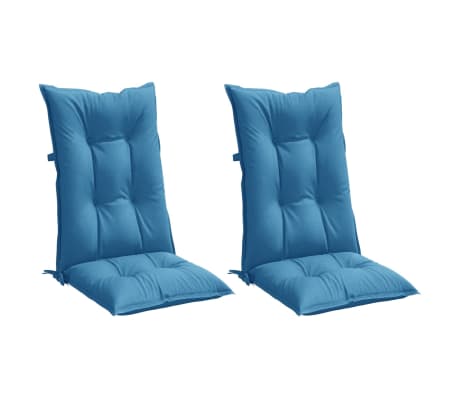 vidaXL Perne scaun spătar &icirc;nalt 2buc melanj albastru 120x50x7cm textil