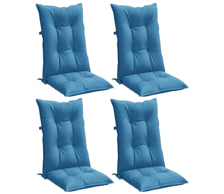 vidaXL Perne scaun spătar &icirc;nalt 4buc melanj albastru 120x50x7cm textil