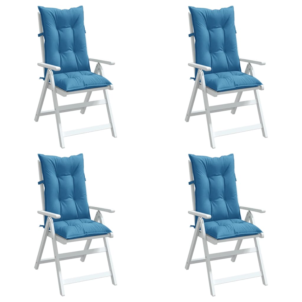 vidaXL Perne scaun spătar înalt 4buc melanj albastru 120x50x7cm textil