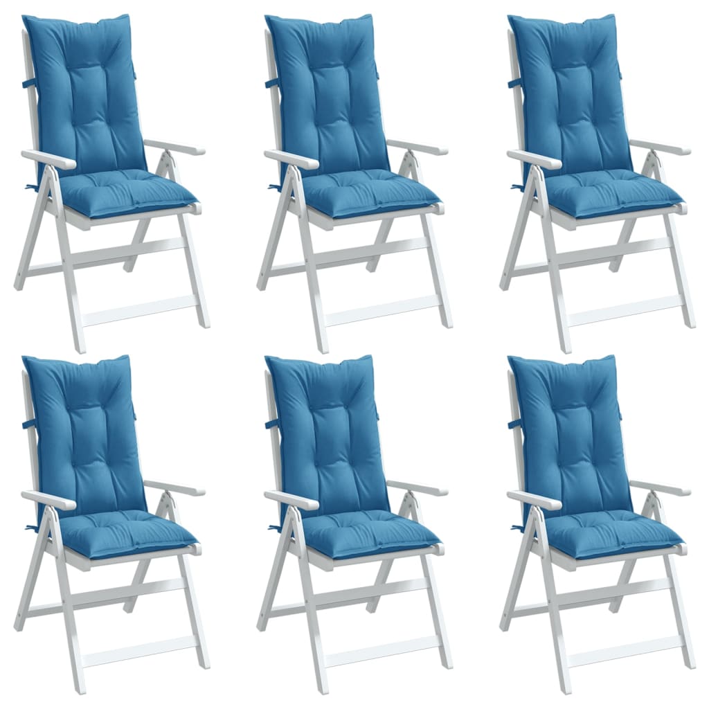 vidaXL Perne scaun spătar înalt 6buc melanj albastru 120x50x7cm textil