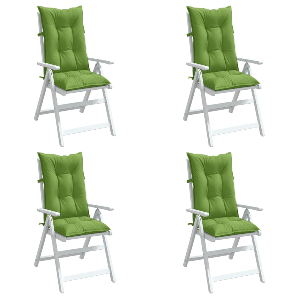 vidaXL Perne scaun spătar înalt 4 buc. melanj verde 120x50x7 cm textil