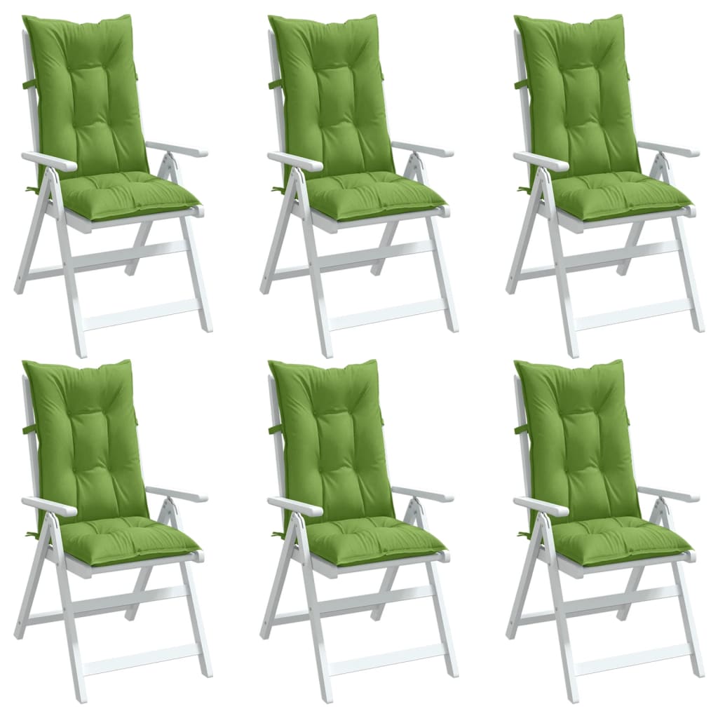 vidaXL Perne scaun spătar înalt 6 buc. melanj verde 120x50x7 cm textil