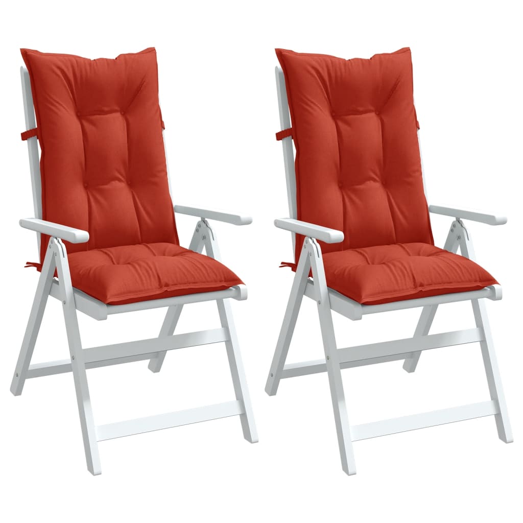 vidaXL Perne scaun spătar înalt, 2 buc. melanj roșu 120x50x7 cm textil
