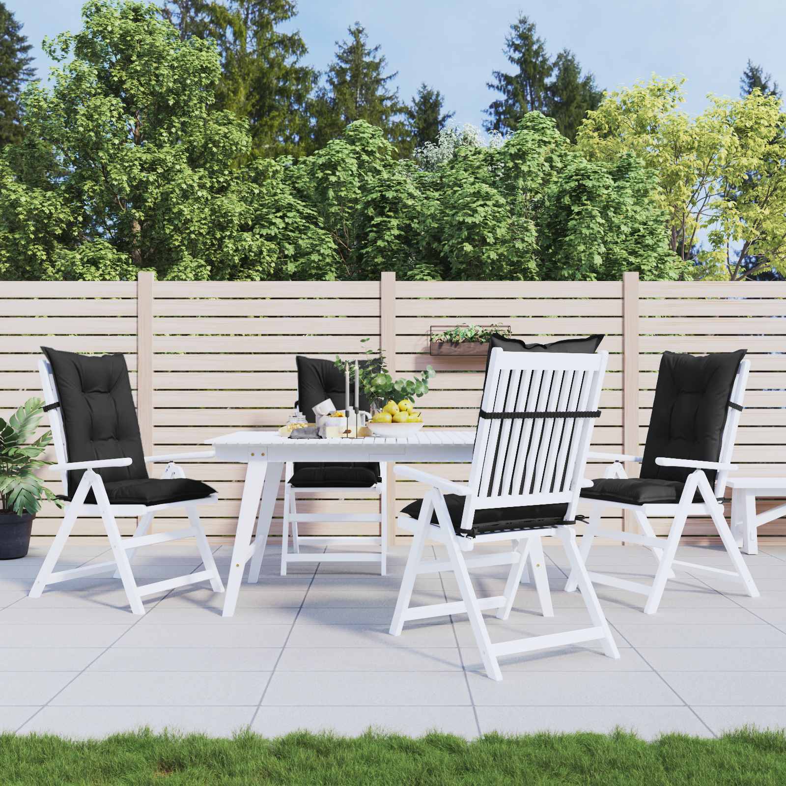 vidaXL Set de perne pentru scaun cu spătar înalt 4 pcs Melanj negru