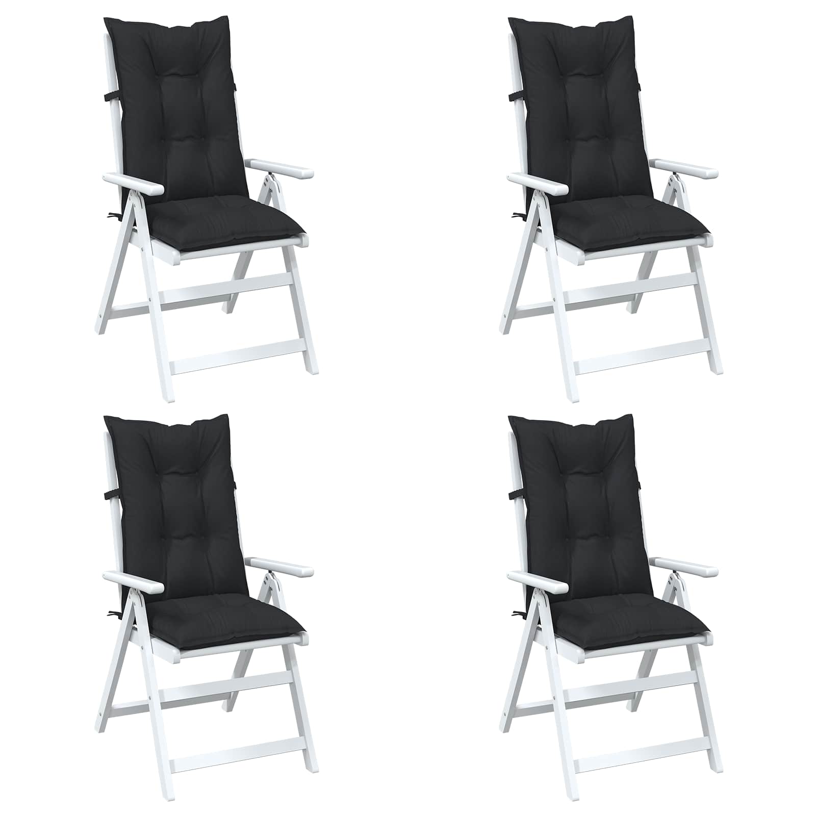 Hooge Rug Stoelkussens Set 4 pcs Melange Zwart 120 x 50 x 7 cm image 3