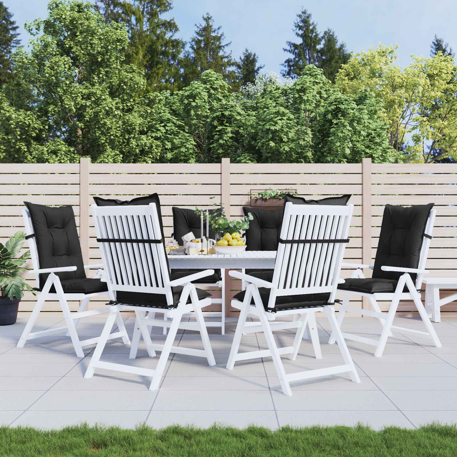 Hooge Rug Stoelkussens Set 6 pcs Melange Zwart 120 x 50 x 7 cm image 1