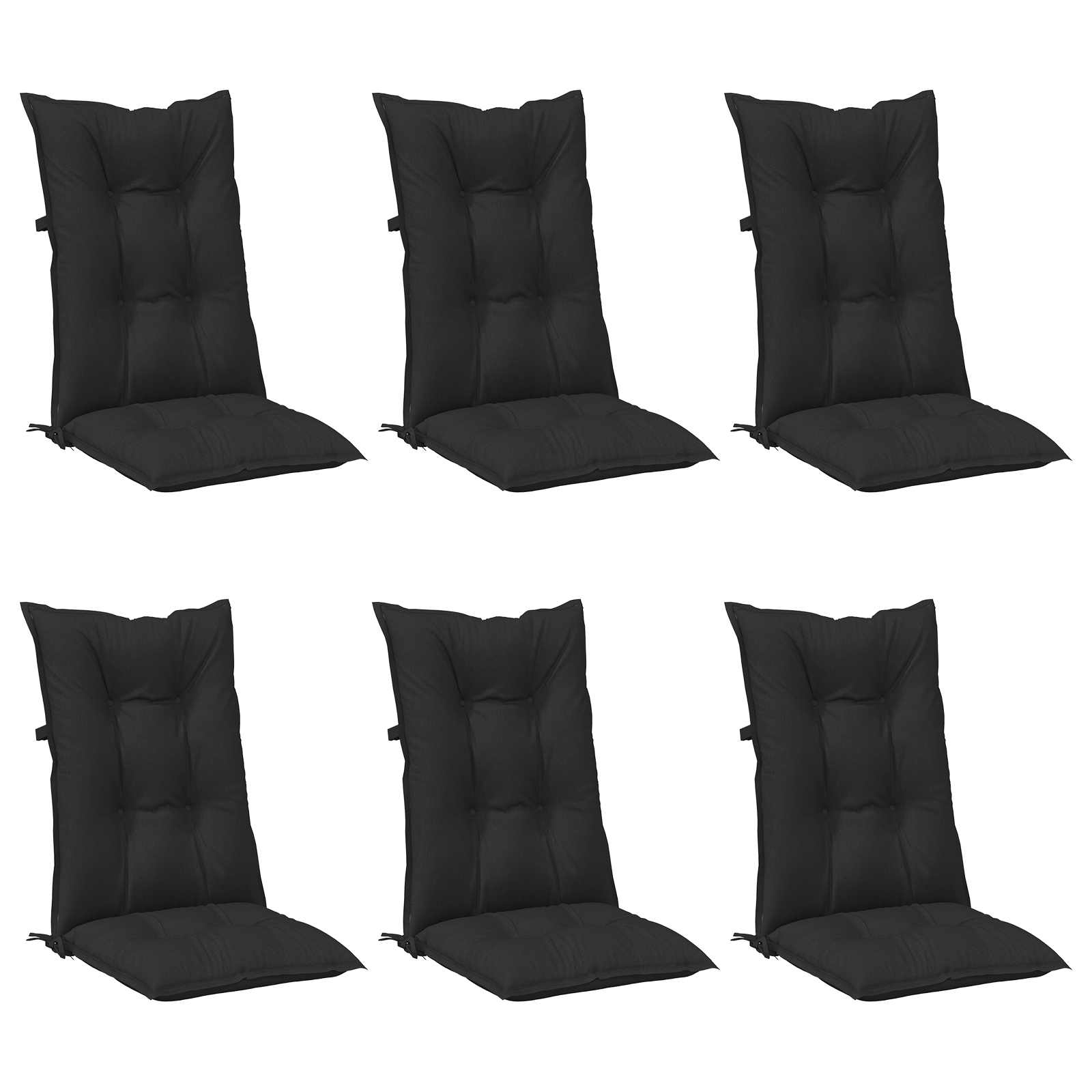 Hooge Rug Stoelkussens Set 6 pcs Melange Zwart 120 x 50 x 7 cm image 2