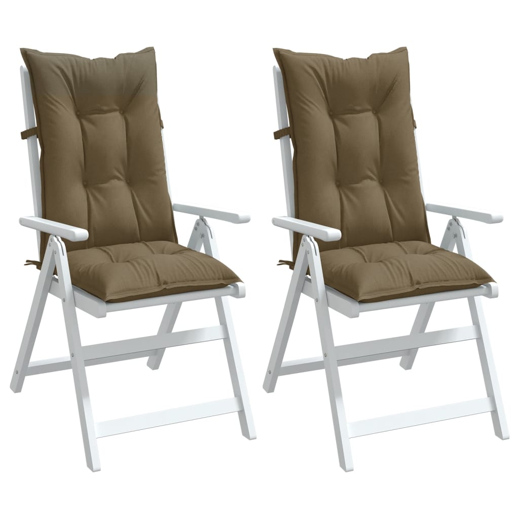 vidaXL Perne scaun cu spătar înalt 2 buc. gri taupe 120x50x7 cm textil