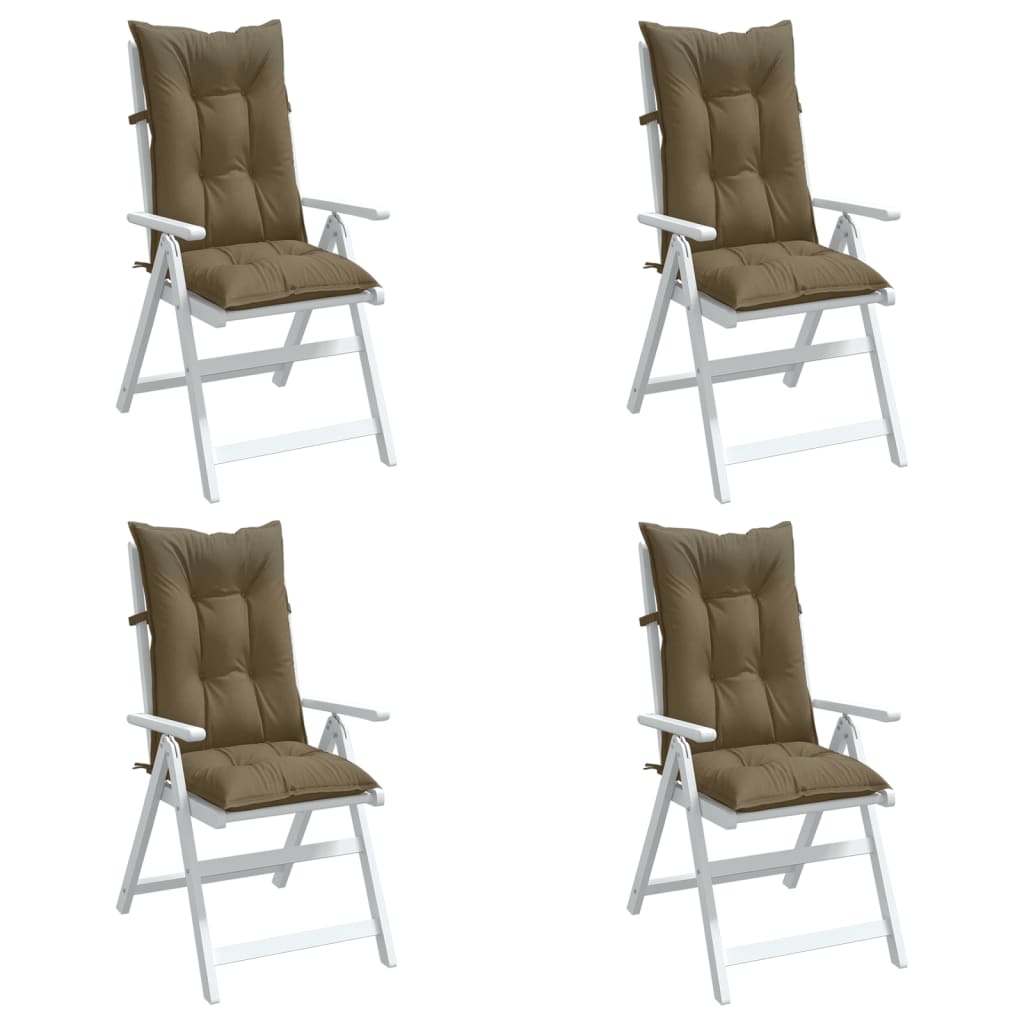 vidaXL Perne scaun cu spătar înalt 4 buc. gri taupe 120x50x7 cm textil