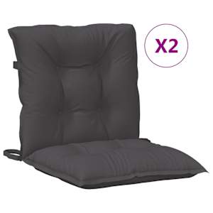 vidaXL madala seljatoega toolipadjad 2 tk, antratsiithall, 100x50x7 cm