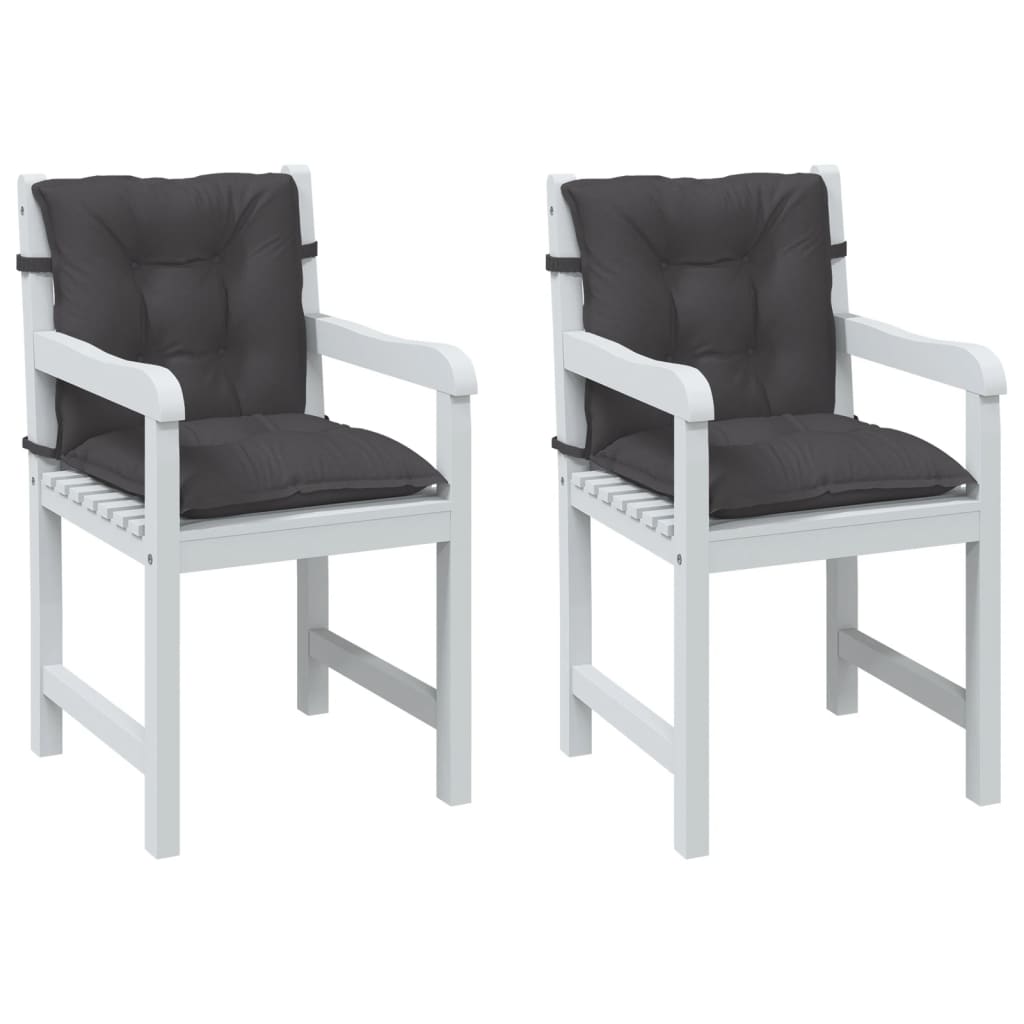 vidaXL Perne scaun spătar mic 2 buc. melanj antracit 100x50x7cm textil