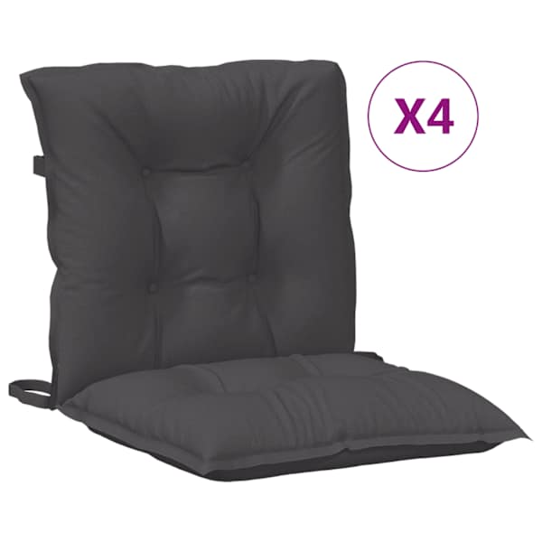 vidaXL madala seljatoega toolipadjad 4 tk, antratsiithall, 100x50x7 cm