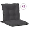 vidaXL madala seljatoega padjad 6 tk, antratsiithall 100x50x7cm,kangas