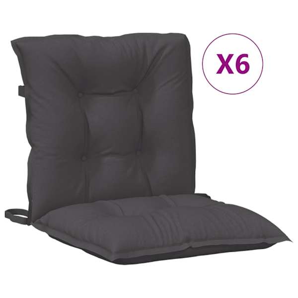 vidaXL madala seljatoega padjad 6 tk, antratsiithall 100x50x7cm,kangas