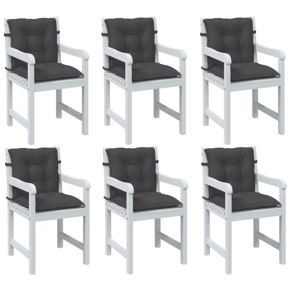 vidaXL Perne scaun spătar mic 6 buc. melanj antracit 100x50x7cm textil