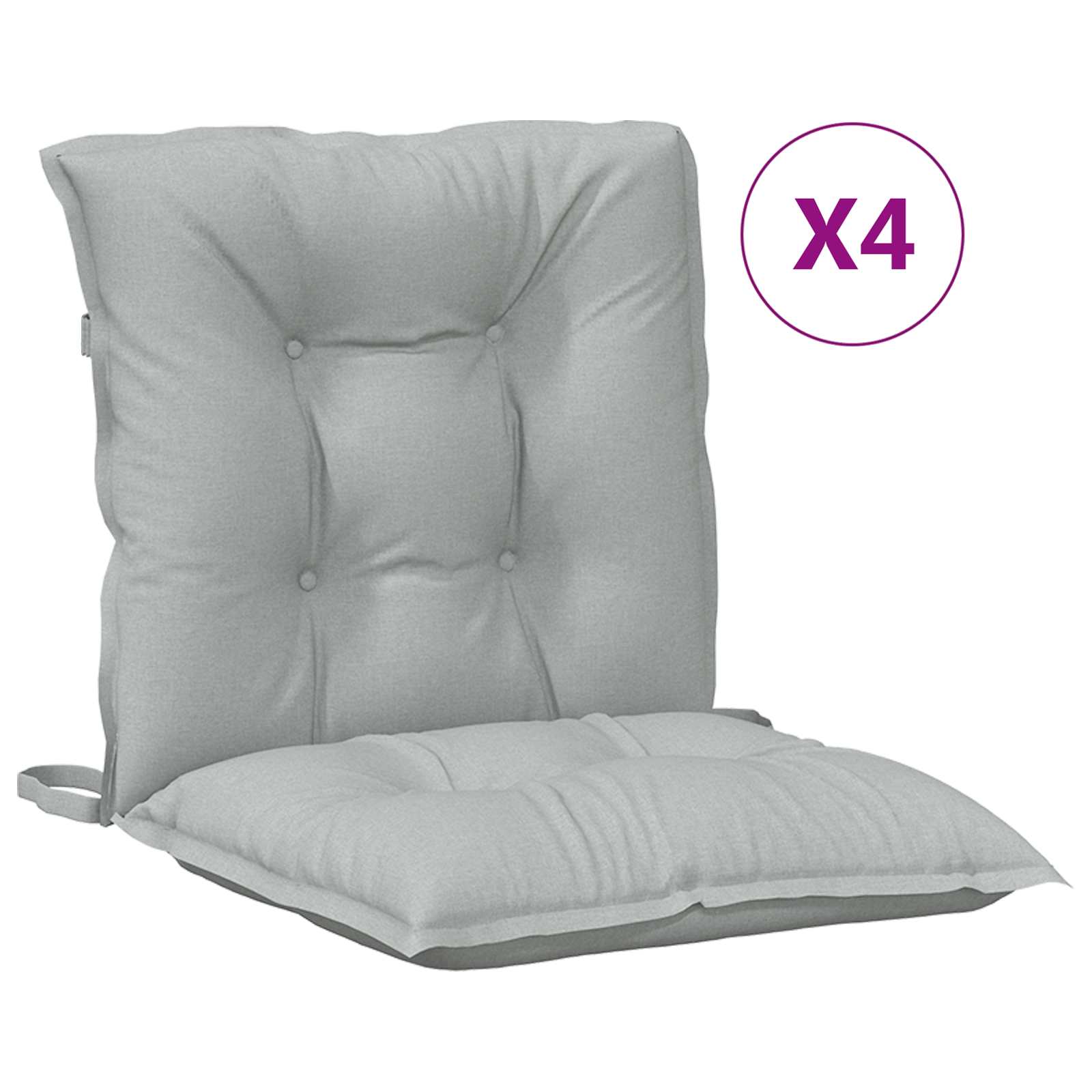 vidaXL Niedriglehner-Auflagen 4 Stk. Melange Hellgrau 100x50x7cm Stoff – Bild 4