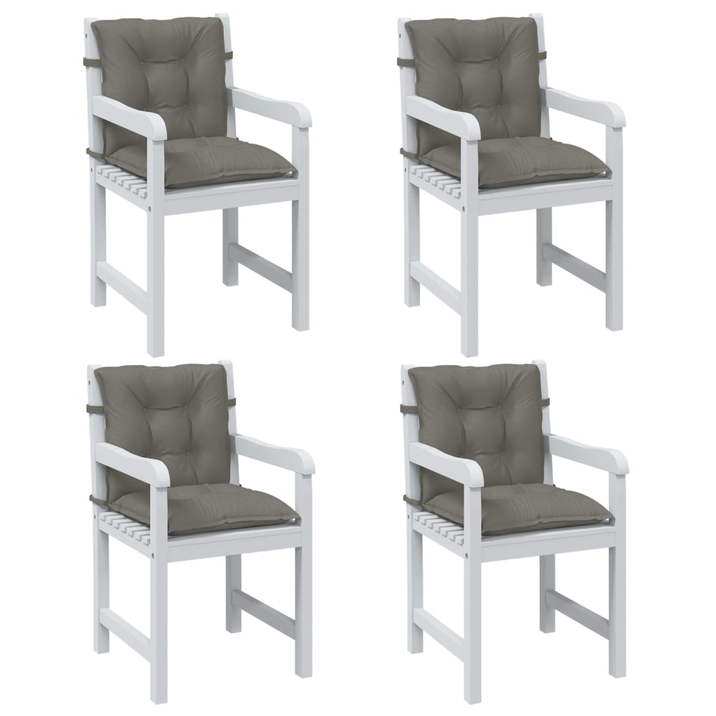 vidaXL Perne scaun cu spătar scund 4 buc. melanj gri 100x50x7cm textil