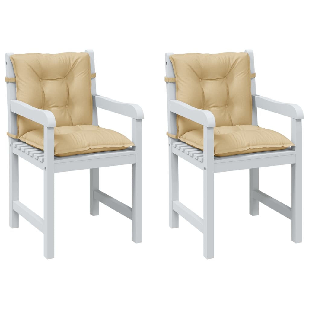 vidaXL Perne scaun cu spătar mic, 2 buc. melanj bej 100x50x7 cm textil