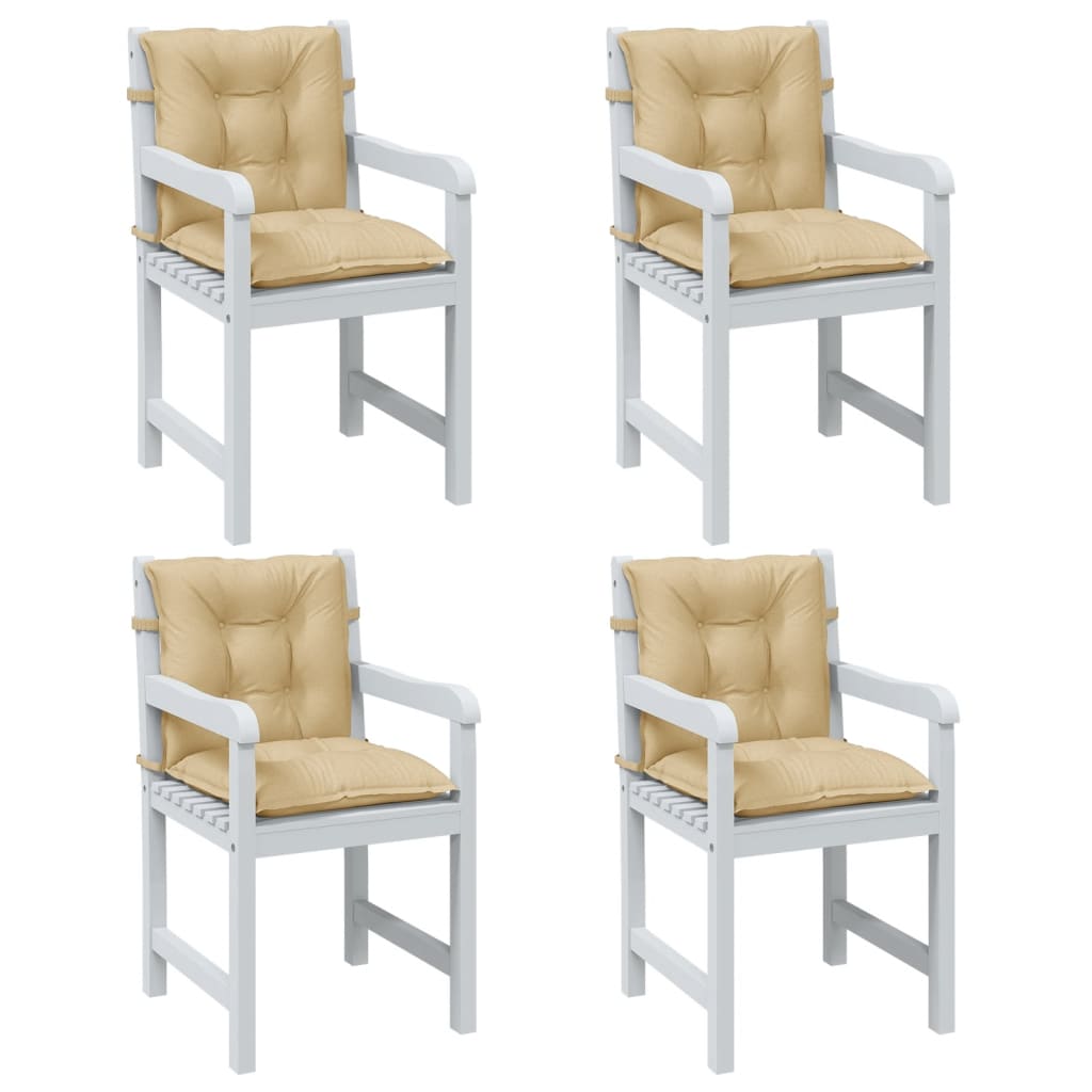 vidaXL Perne scaun cu spătar mic, 4 buc. melanj bej 100x50x7 cm textil