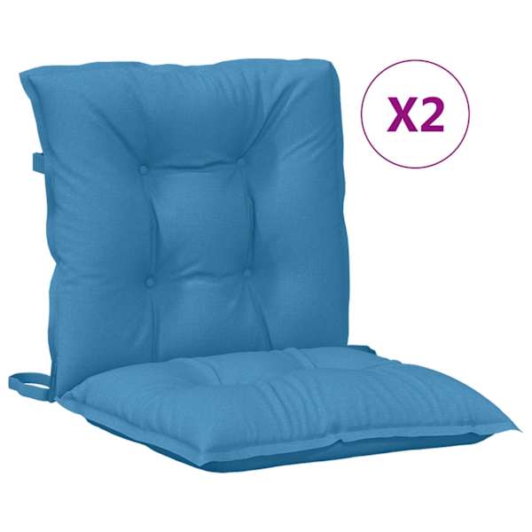 vidaXL madala seljatoega padjad 2 tk, sinine, 100x50x7 cm, kangas