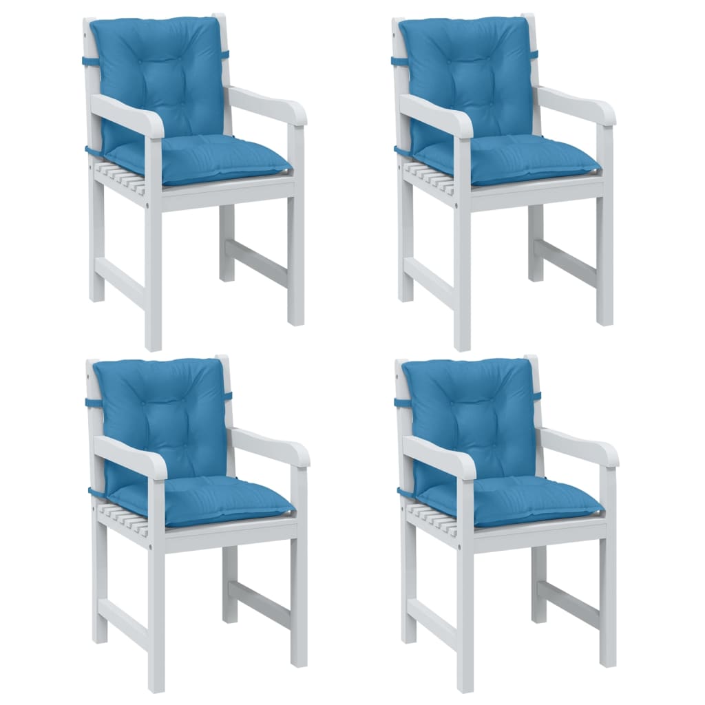 Jastuci za stolice 4 kom prošarano plavi 100x50x7 cm od tkanine Dom i vrt Naručite namještaj na deko.hr