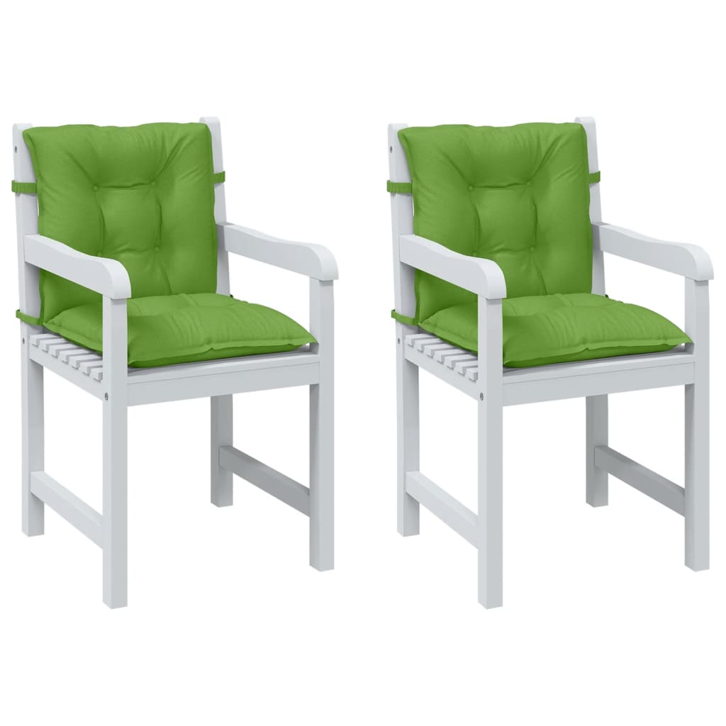 vidaXL Perne scaun spătar scund 2 buc. melanj verde 100x50x7 cm textil