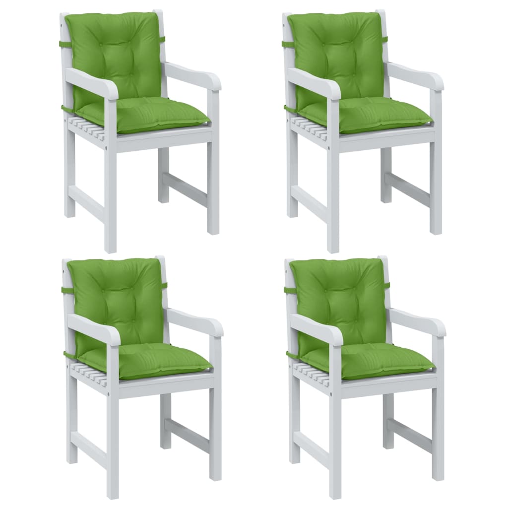 vidaXL Perne scaun spătar scund 4 buc. melanj verde 100x50x7 cm textil
