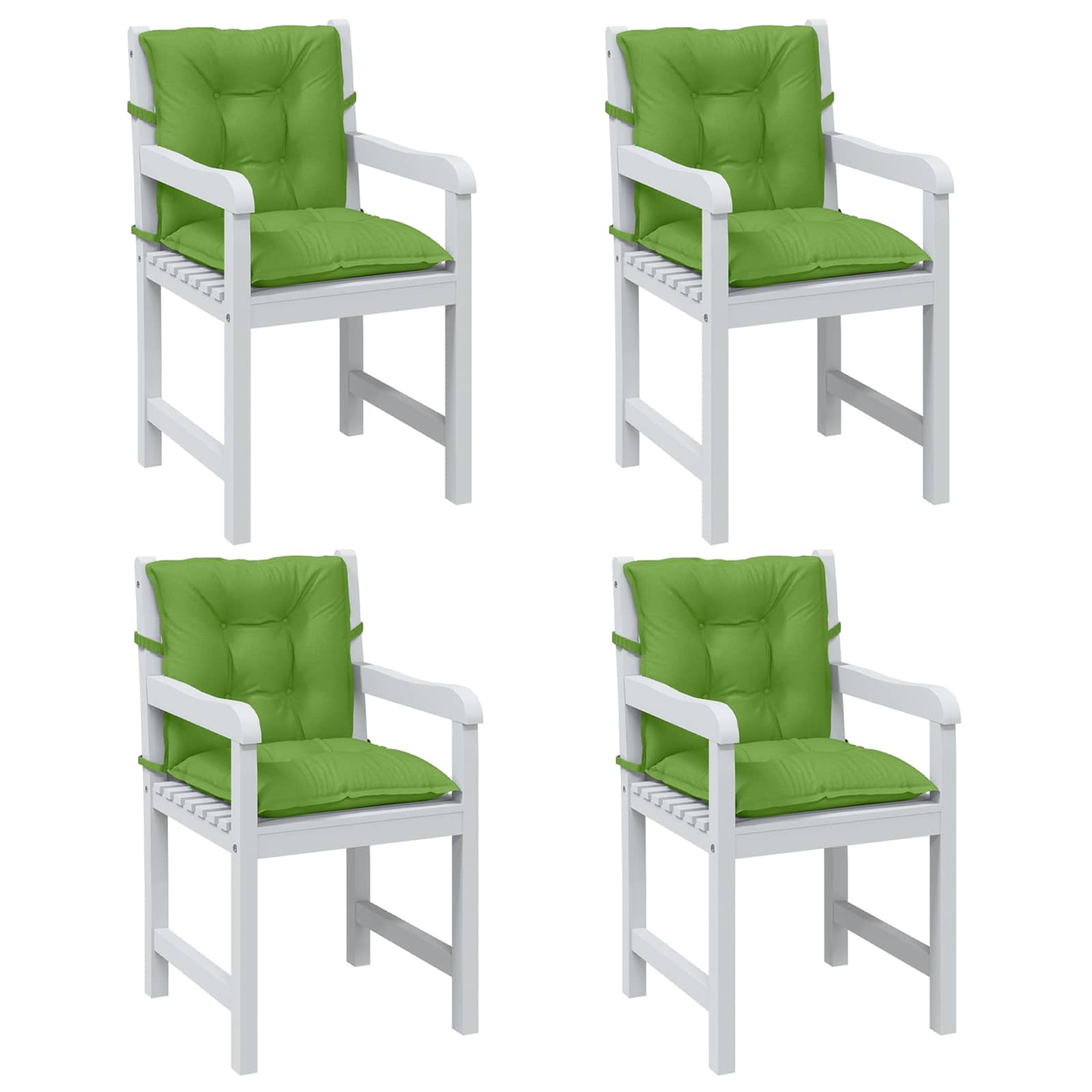 vidaXL Stoelkussens 4 st lage rug 100x50x7 cm stof gemêleerd groen, foto 2