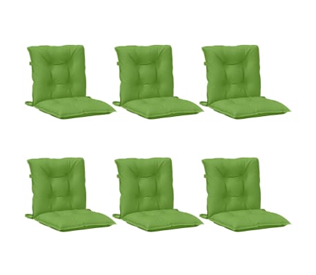 vidaXL Perne scaun spătar scund 6 buc. melanj verde 100x50x7 cm textil